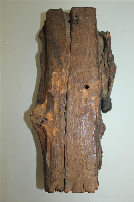 An Indian hardwood figural relief, 18th century or earlier, 28cm, fragment panel